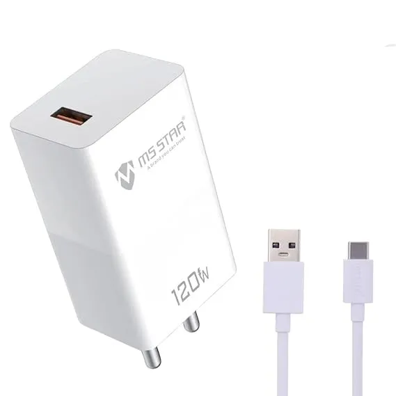 MS STAR Bhokal 120W Mobile Charger USB to Type C Super Fast Charger | Mobile Accessories
