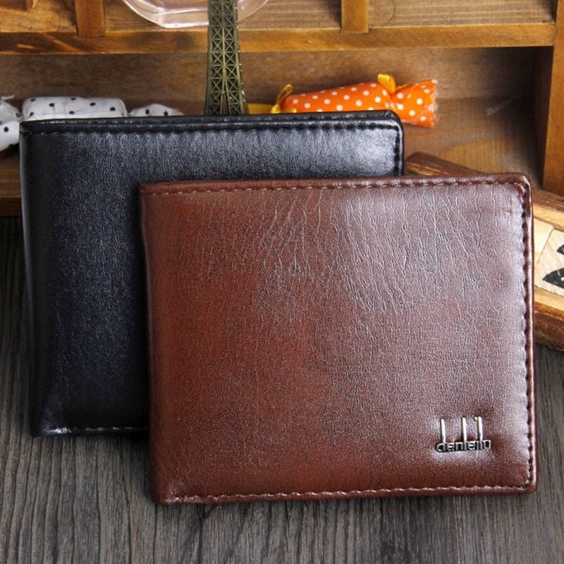 One opening Shop Designer Luxury Brand Small Short Genuine Leather Men Wallet Male Coin Purse Bag Cuzdan Vallet Card Money Perse Walet Portomonee 
