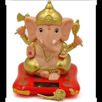 Solar Ganesha moving hands for office home decorative showpiece